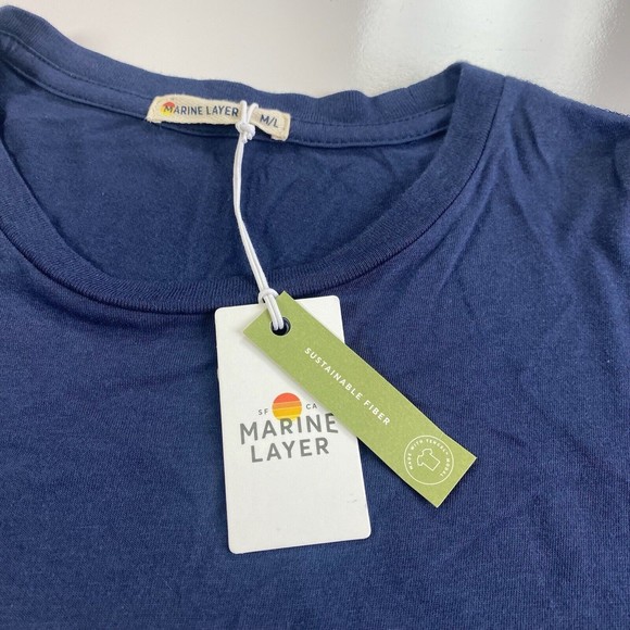 Marine Layer Men's Jacob Pieced Long Sleeve Crew Neck Shirt Size M/L Med Large - Picture 5 of 10